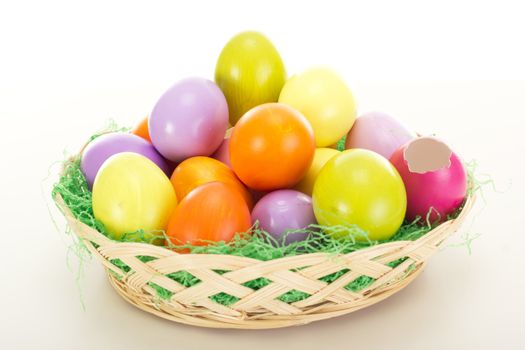Easter eggs in a basket