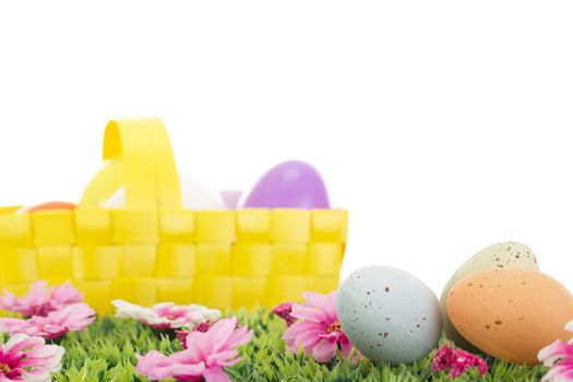 Easter eggs in a basket