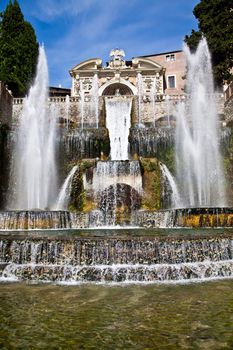 Detail of the luxury Villa d'Este in Tivoli, close to Rome - Italy