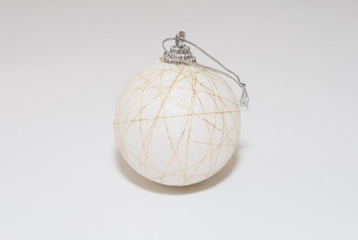 White and gold christmas ball isolated