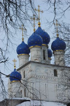 Dome of the cathedral in Kolomenskoe park, Moscow, Russia