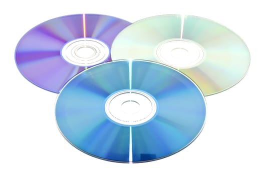 three discs isolated on a white background