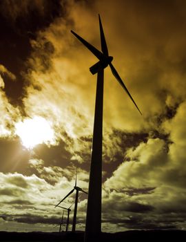 windmills under clouds sky in Spain. Canon 40D 10-22mm