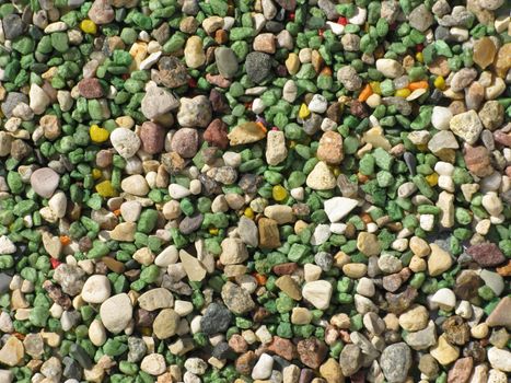 Color gravel background texture, sunny day