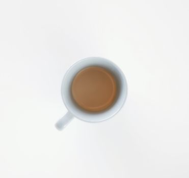 Coffe in espresso cup on a white background.