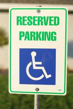 Handicap reserved parking sign