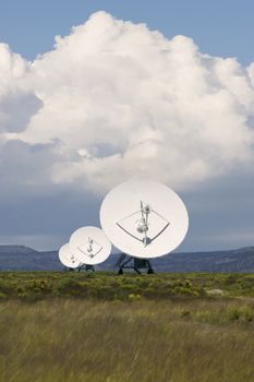 Radio Telescopes in New Mexico on a cloudy day