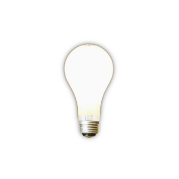 Birght lightbulb on a pure white background.