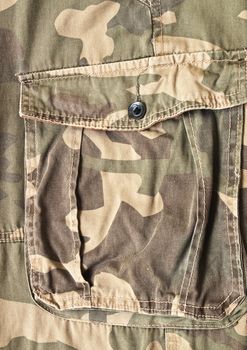 Pocket on a camouflage pants