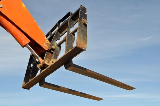 Forklift Lifter Close Up with Blue Sky