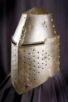 Armour of the medieval knight. Metal protection of the soldier against the weapon of the opponent