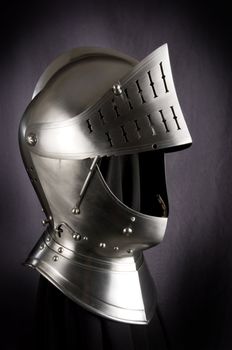 Armour of the medieval knight. Metal protection of the soldier against the weapon of the opponent