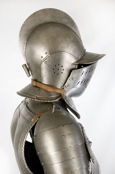 Armour of the medieval knight. Metal protection of the soldier against the weapon of the opponent