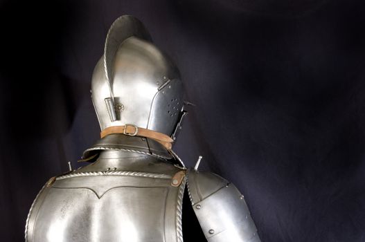 Armour of the medieval knight. Metal protection of the soldier against the weapon of the opponent