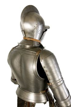 Armour of the medieval knight. Metal protection of the soldier against the weapon of the opponent