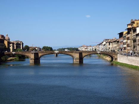 Florence - the Arno river seen from Ponte Vecchio 
