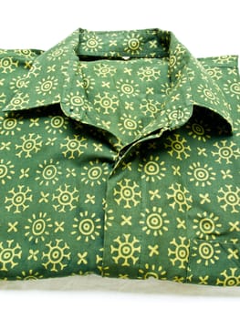 Green batik shirt from Yogyakarta, Indonesia