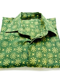 Green batik shirt from Yogyakarta, Indonesia