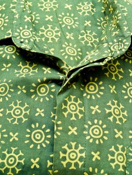 Green batik shirt from Yogyakarta, Indonesia