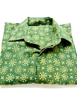 Green batik shirt from Yogyakarta, Indonesia