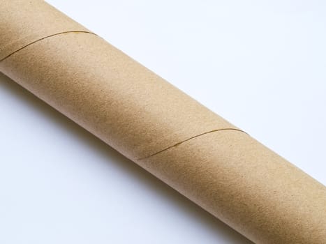 Light brown roll paper isolated on white background