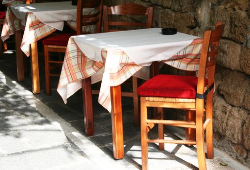 Greece. Rhodos island. Rhodos town. An open-air cafe 