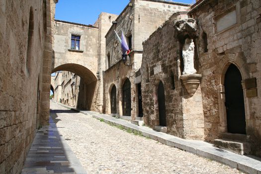 Greece. Rhodos island. Old Rhodos town. Street of the Knights (Now Embassy street)