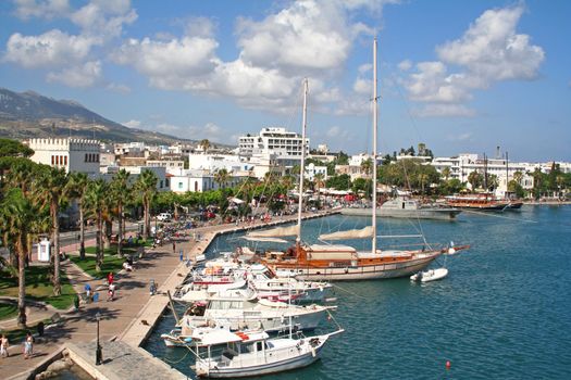 Greece. Dodecanesse. Island Kos. Kos town. Harbor with yachts