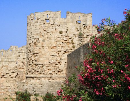 Greece. Rhodes island. Rhodos town. Tower in st John knights castle 