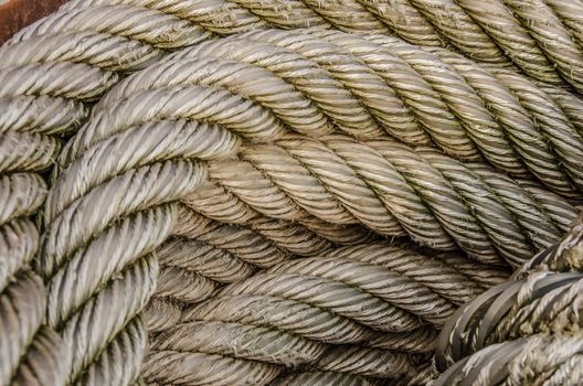 Wound up rope in the harbor