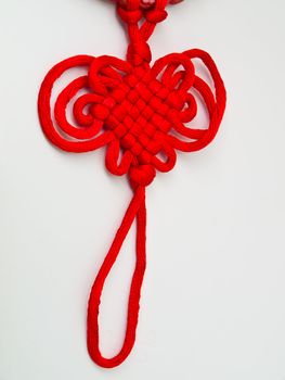 Red tassels of China knot - a kind of adornment in festival