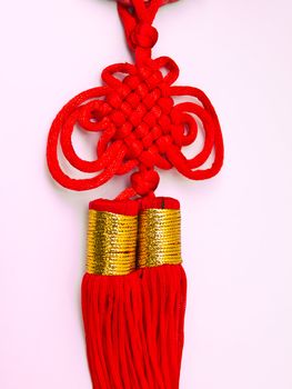 Red tassels of China knot - a kind of adornment in festival