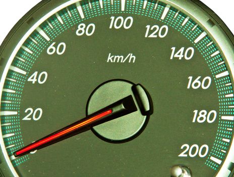 Car dashboards with tachometer is background.