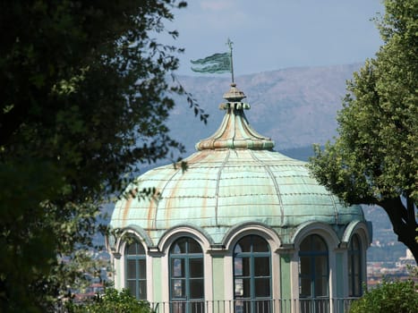 Florence - the roof of the pavilion in the Gardens of Boboli