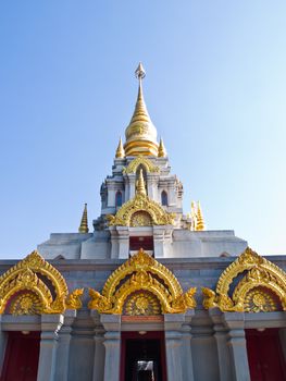 Thai contemporary pagoda, Srinakarinthara Mahasandhikiri Pagoda on Mae Salong hill, Chiang rai, Thailand
any kind of art decorated in Buddhist church, temple etc.They are public domain or treasure of Buddhism, no restrict in copy of use.