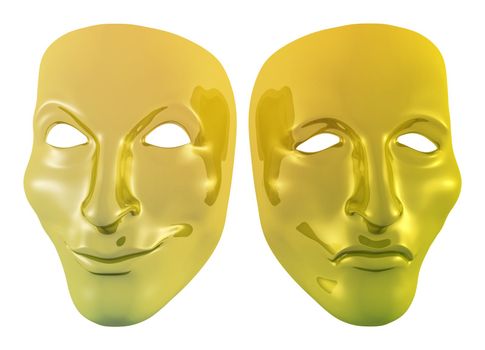 Illustration of a two golden masks
