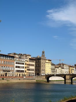 Florence - Buildings along Arno seen from Oltrarno