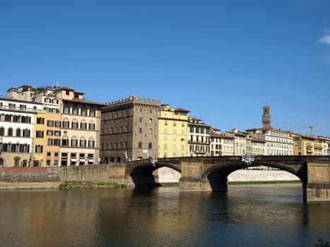 Florence - Buildings along Arno seen from Oltrarno