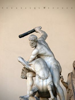 Florence - Hercules beating the Centaur Nessus. Jean de Boulogne and Pietro Francavilla Hercules beating the Centaur Nessus Sculpted from one solid block of white marble in 1599
