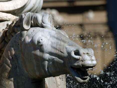 Fountain of Neptune by Bartolomeo Ammannati, in the Piazza della Signoria, Florence, Italy