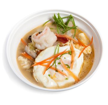 noodles in a plate isolated on white