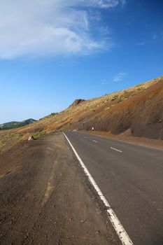 Road to national park El Teide, Tenerife Island, Canary.