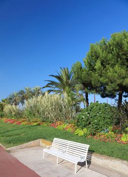 Beautiful view of sea front in the city of Nice, France.