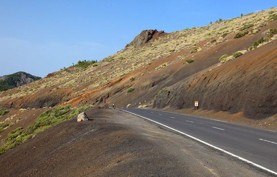 Road to the peak El Teide, Tenerife Island, Canary.