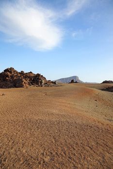 Desert landscape of El Teide national park, Canary Island Tenerife.