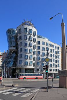 Dancing house - popular landmark of Prague.