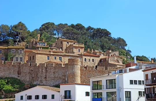 Cityscape view of old Tossa de Mar, Costa Brava, Spain.