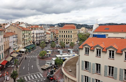 Cityscape view of Cannes before festival in May, French riviera, Europe.