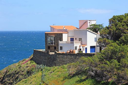 Typical real estate of mediterranean seashore, Cerbera village, also known as Cervera de la Marenda.