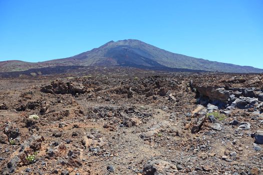 Panoramic view of El Teide volcanic desert, Tenerife, Spain.